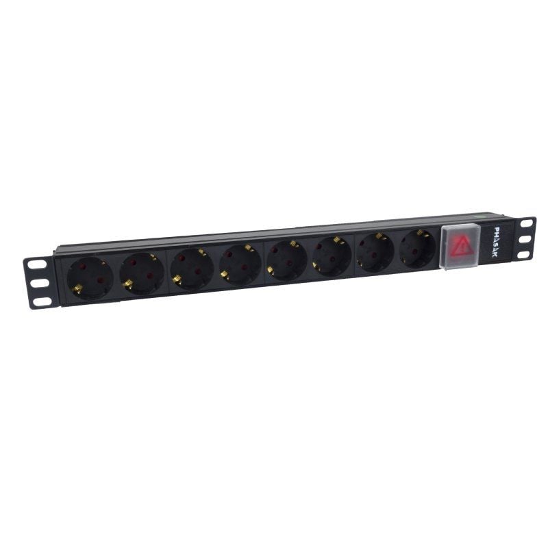 Regleta con Interruptor Phasak BNS 1520/ 8 Tomas de Corriente/ Cable 3m/ Negro - Imagen 2