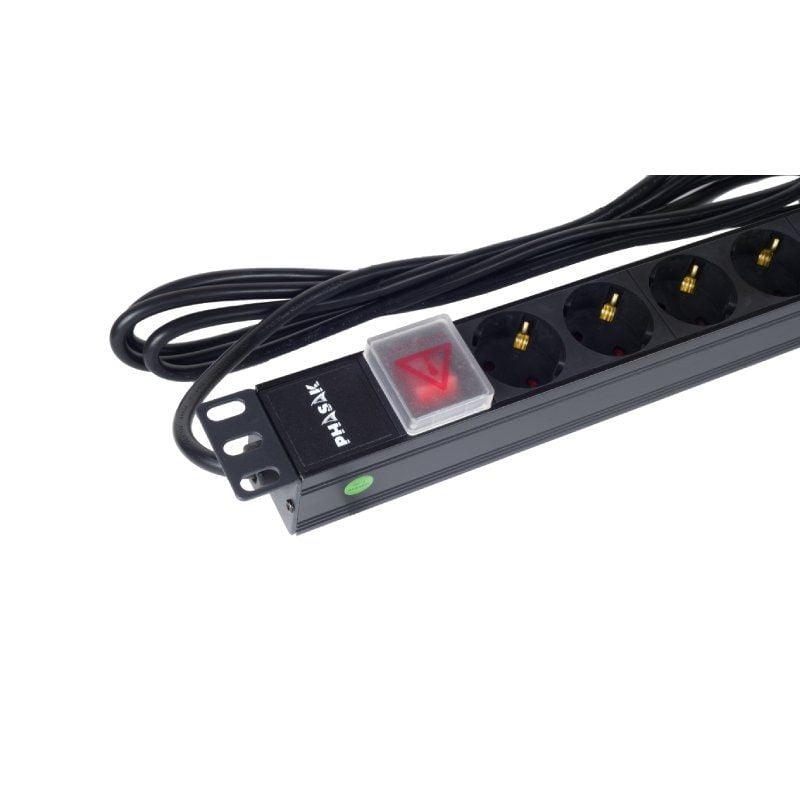 Regleta con Interruptor Phasak BNS 1520/ 8 Tomas de Corriente/ Cable 3m/ Negro - Imagen 5