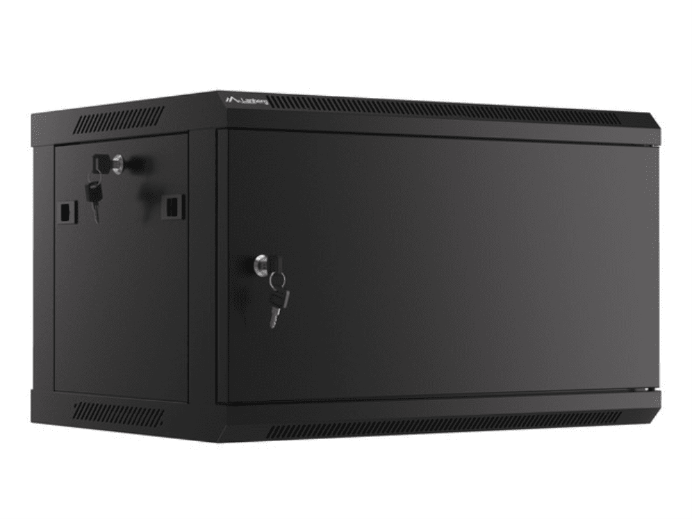 ARMARIO LANBERG MURAL RACK 19" 6U/600X450 FLAT PACK AUTOENSAM NEGRO PTA METALICA 5901969430073 WF01-6406-00B