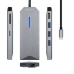 HUB AISENS USB-C DOCK 8 EN 1 USB-C 1xHDMI 1xRJ45 3xUSB 1xPD 1xSD 1xMICR-SD 15CM 8436574707601 ASUC-8P004-GR