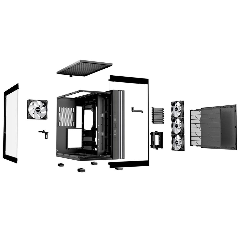 Caja ordenador gaming be quiet! light base 600 lx atx argb vidrio negra - Imagen 3