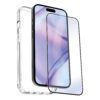 8426801172401 | P/N: MWPAK0090 | Cod. Artículo: DSP0000030900 Carcasa myway para apple iphone 15 plus transparente + protector pantalla cristal templado