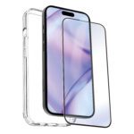 8426801172401 | P/N: MWPAK0090 | Cod. Artículo: DSP0000030900 Carcasa myway para apple iphone 15 plus transparente + protector pantalla cristal templado
