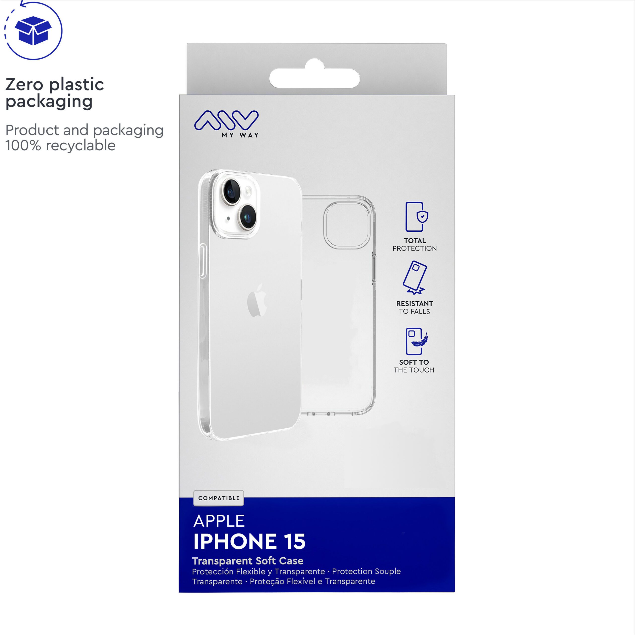 Carcasa myway para apple iphone 15 transparente - Imagen 6