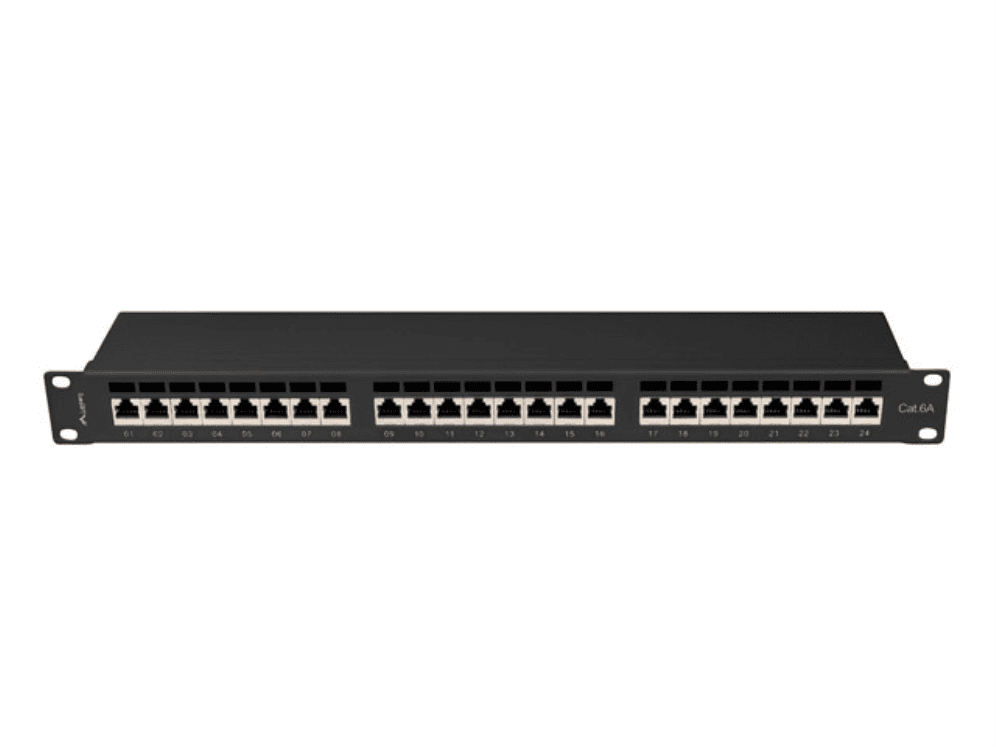 PATCH PANEL 24 PORT 1U 19" CAT.6A FTP BLACK LANBERG 5901969428322 PPSA-1024-B