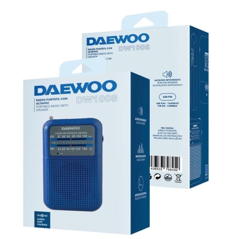 Radio Portátil Daewoo DW1008/ Azul - Imagen 2