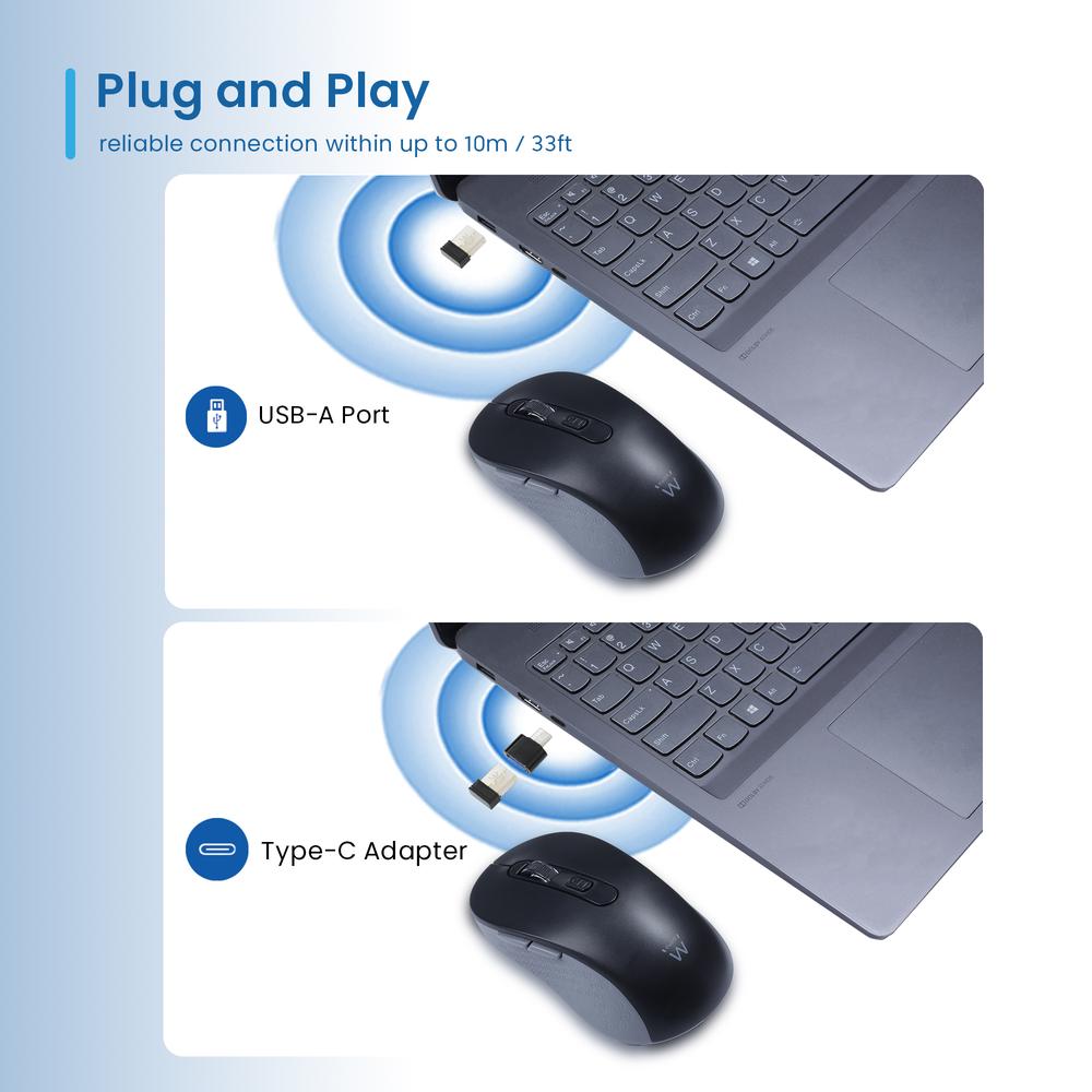 Raton inalambrico ewent ew3204 negro - Imagen 2