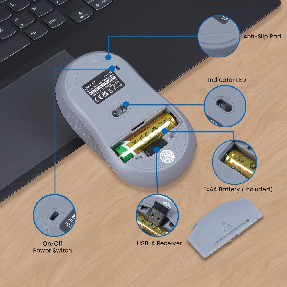 Raton inalambrico ewent ew3204 negro - Imagen 6