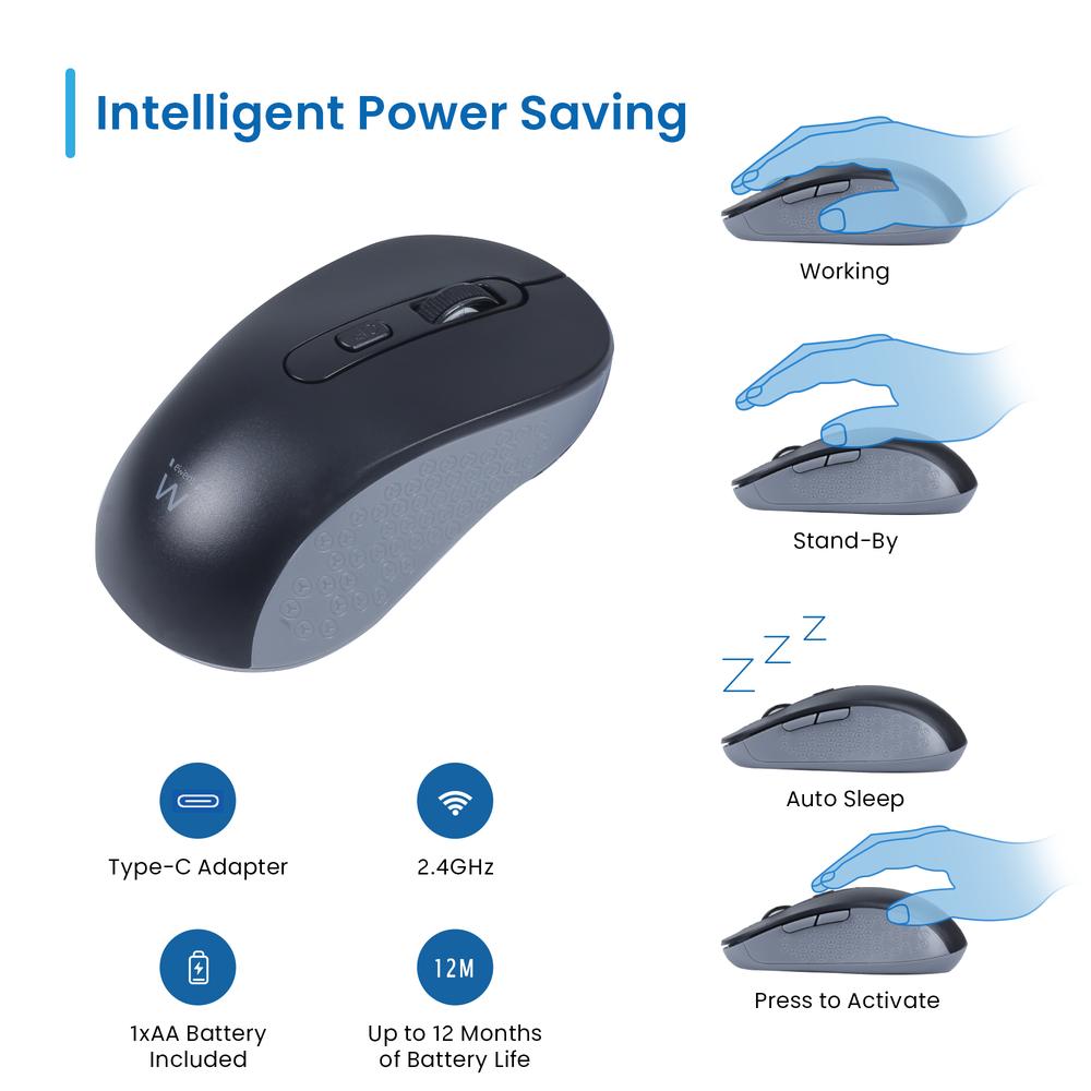 Raton inalambrico ewent ew3204 negro - Imagen 7