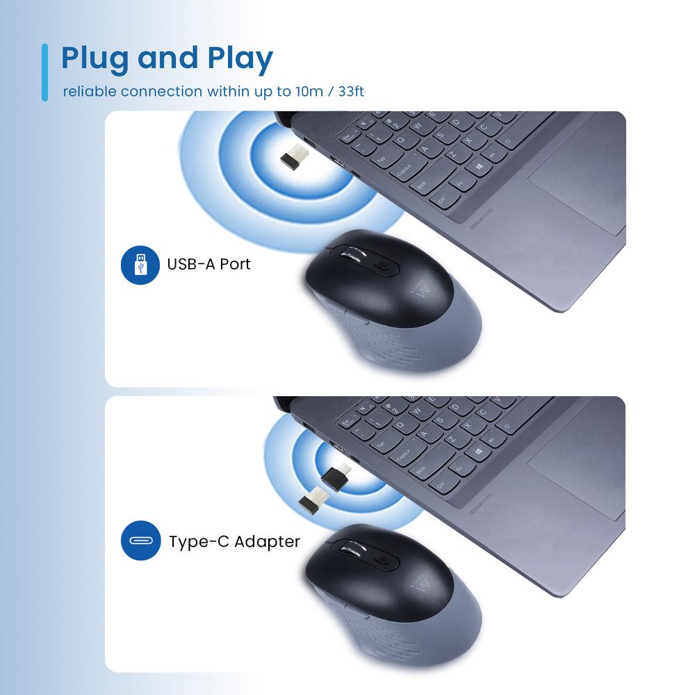 Raton inalambrico ewent ew3243 negro - gris - Imagen 3