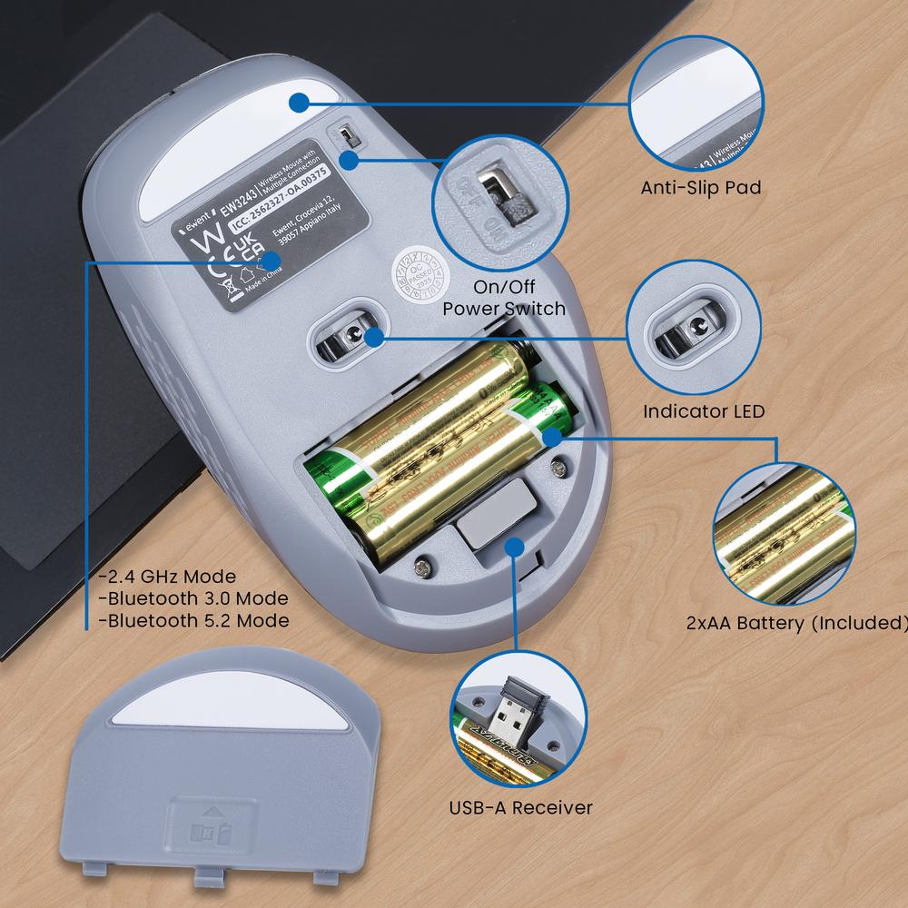 Raton inalambrico ewent ew3243 negro - gris - Imagen 6