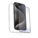 8426801174856 | P/N: MCPAK0103 | Cod. Artículo: DSP0000028886 Funda muvit recycletek para apple iphone 16 pro max transparente + protector cristal templado marco negro