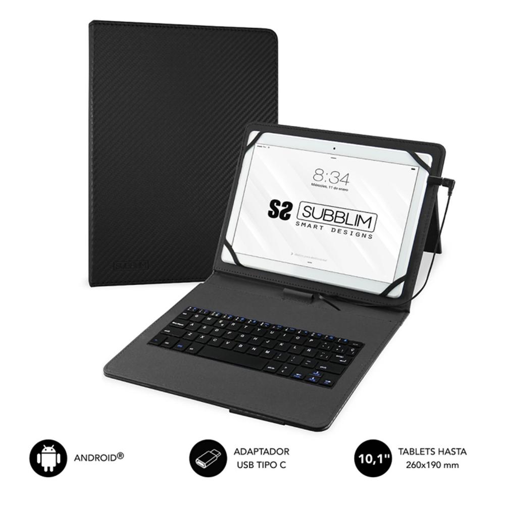 8436586741020 | P/N: SUB-KT1-USB001 | Cod. Artículo: DSP0000021664 Funda + teclado subblim para tablet 10.1 pulgadas negro