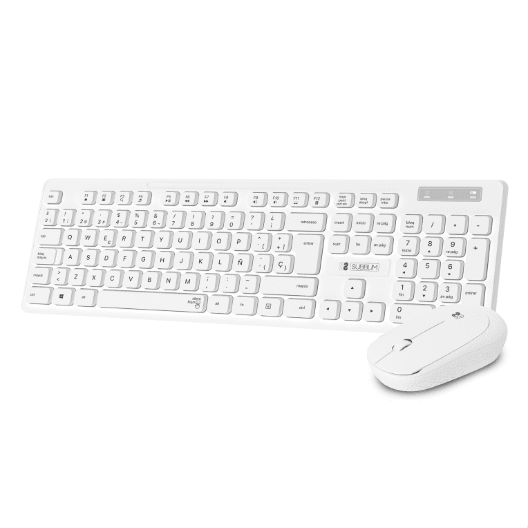 COMBO TECLADO RATON SUBBLIM BUSINESS SLIM SILENCIOSO RF INALAMBRICO BLANCO 8436586742560 SUBKBC-CSSW11