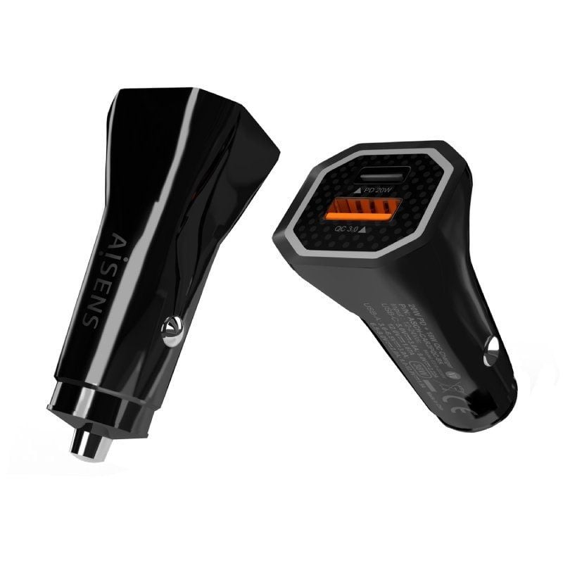 Cargador de Coche Aisens ASCH-CAR2PQC-BK/ 1xUSB-Tipo C/ 1xUSB/ 38W - Imagen 2
