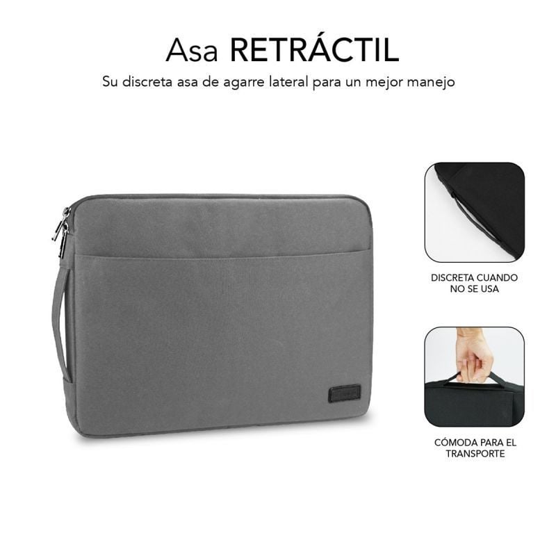 Funda Subblim Urban Laptop Sleeve para Portátiles hasta 14"/ Gris - Imagen 3