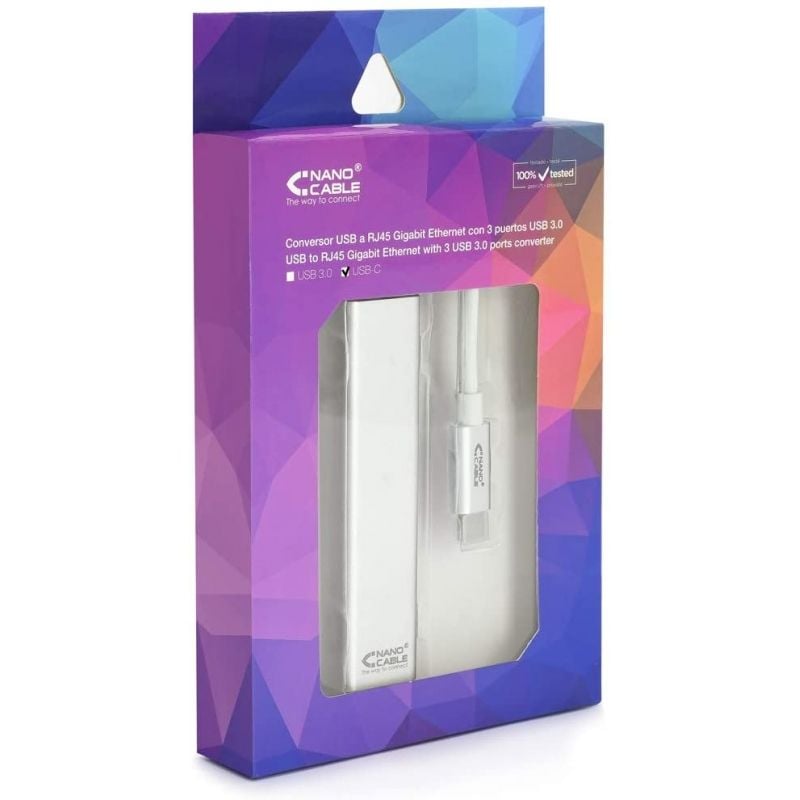 Hub USB Tipo-C Nanocable 10.03.0404/ 3xUSB/ 1xRJ45/ Gris - Imagen 3