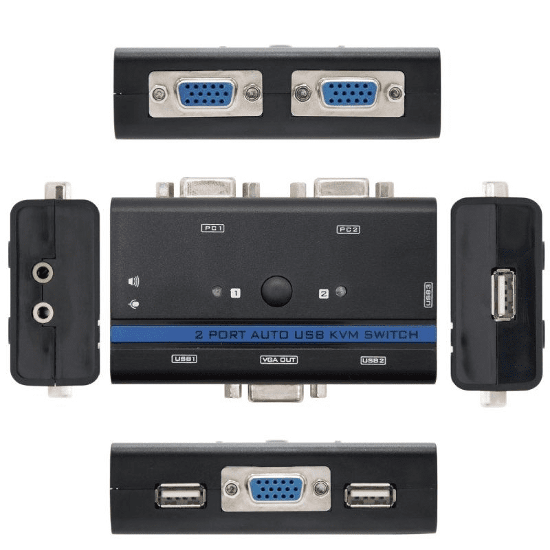 KVM Switch Nanocable 10.12.0001/ PC - CPU: 2 VGA + 2 USB + 4 JACK 3.5 / CONSOLA: 2 USB + VGA + 2 JACK 2.5/ 1.4m - Imagen 2