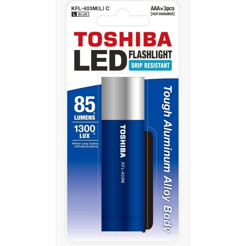 Linterna Toshiba KFL-403M/ 85 Lúmenes/ 3 pilas *AAA/ Azul 4904530630774 TOS-LINT KFL-403M BL