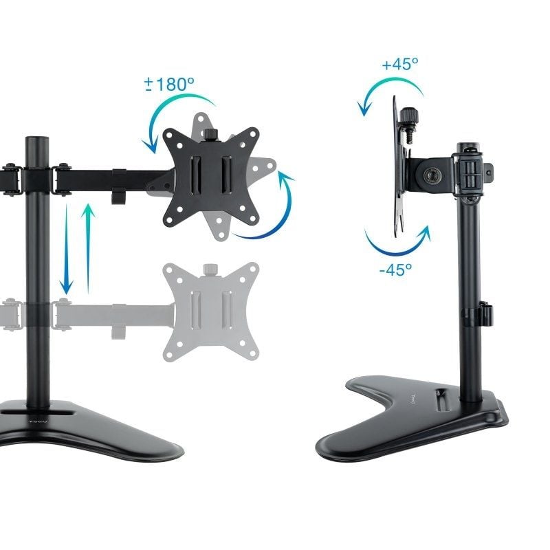 Soporte de Sobremesa para 2 Monitores TooQ DB1702TN-B/ Giratorio/ Inclinable/ hasta 9kg - Imagen 2