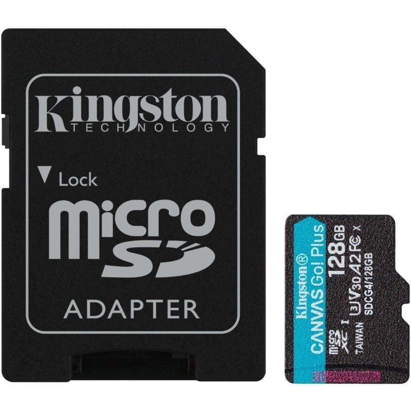 Tarjeta de Memoria Kingston CANVAS Go! Plus 128GB microSD XC con Adaptador/ Clase 10/ 200MBs 740617347944 SDCG4/128GB KIN-MICROSD SDCG4 128GB