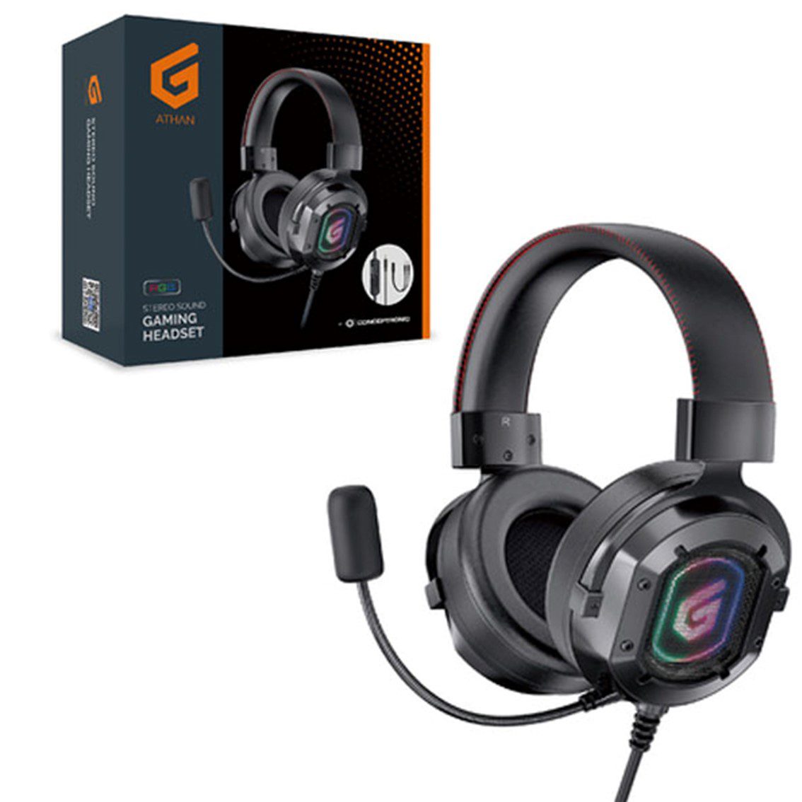 Auricular gaming conceptronic athan03b - jack 3.5mm - microsoft - rgb - Imagen 2