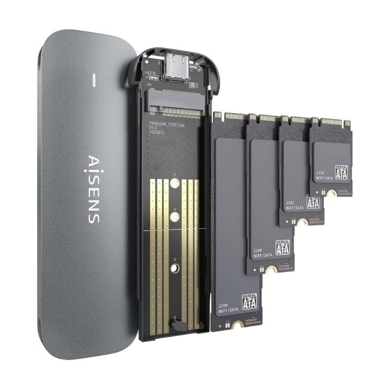 Caja Externa para Disco SSD M.2 SATA Aisens ASM2-006GRY/ USB 3.1/ Sin tornillos - Imagen 3