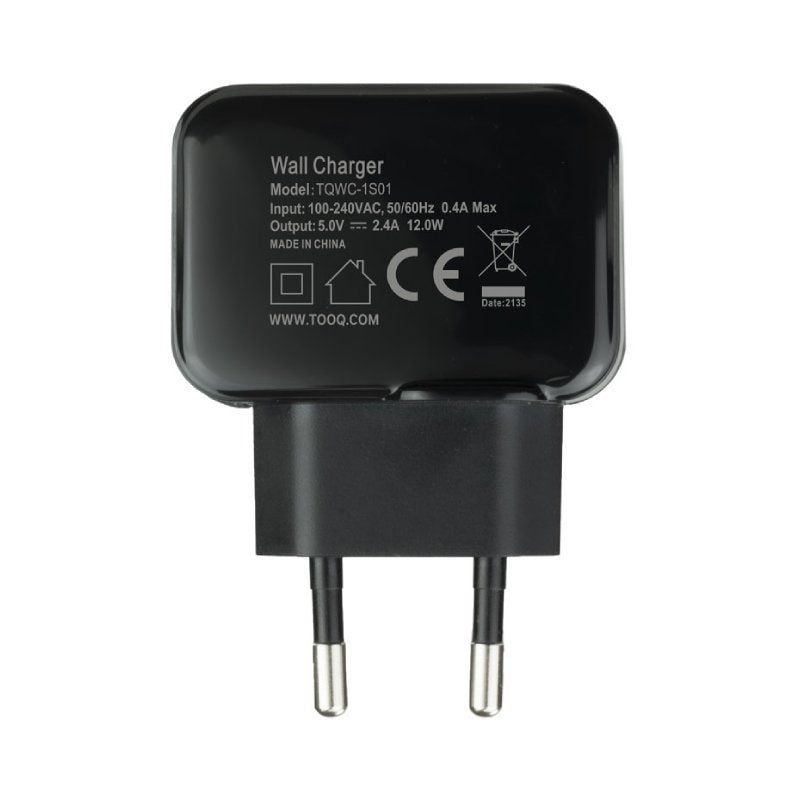 Cargador de Pared TooQ TQWC-1S01/ 1xUSB/ 12W/ Negro - Imagen 3