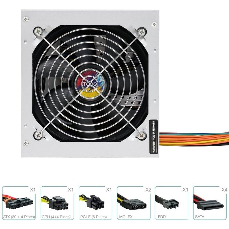 Fuente de Alimentación TooQ TQAPOLO-550SP/ 550W/ Ventilador 12cm - Imagen 3