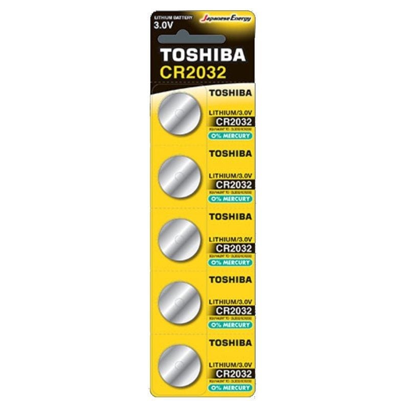 Pack de 5 Pilas de Botón Toshiba CR2032/ 3V 4904530108143 CR2032 BL5 TOS-PILA CR2032T BL5