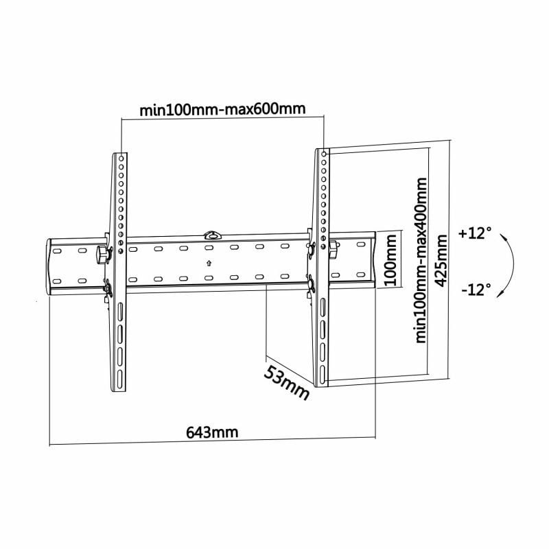 Soporte de Pared Fijo Inclinable Aisens WT70T-017 para TV de 37-70"/ hasta 40kg - Imagen 5