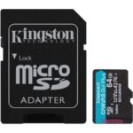 Tarjeta de Memoria Kingston CANVAS Go! Plus 64GB microSD XC con Adaptador/ Clase 10/ 200MBs 740617347890 SDCG4/64GB KIN-MICROSD SDCG4 64GB