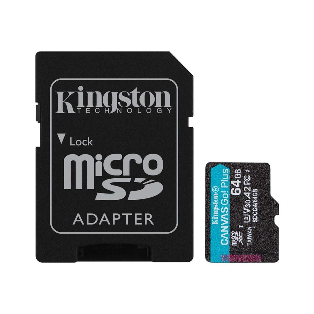 740617347890 | P/N: SDCG4/64GB | Cod. Artículo: DSP0000031673 Tarjeta memoria micro secure digital sd xc 64gb kingston canvas go! plus clase 10 uhs - i u3 + adaptador sd