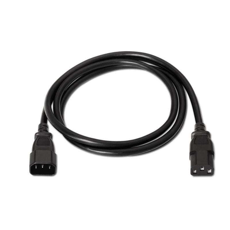 Cable Alargador de Alimentación CPU Aisens A132-0171/ IEC C13 Hembra - IEC C14 Macho/ Hasta 1500W/ 1.5m/ Negro - Imagen 2