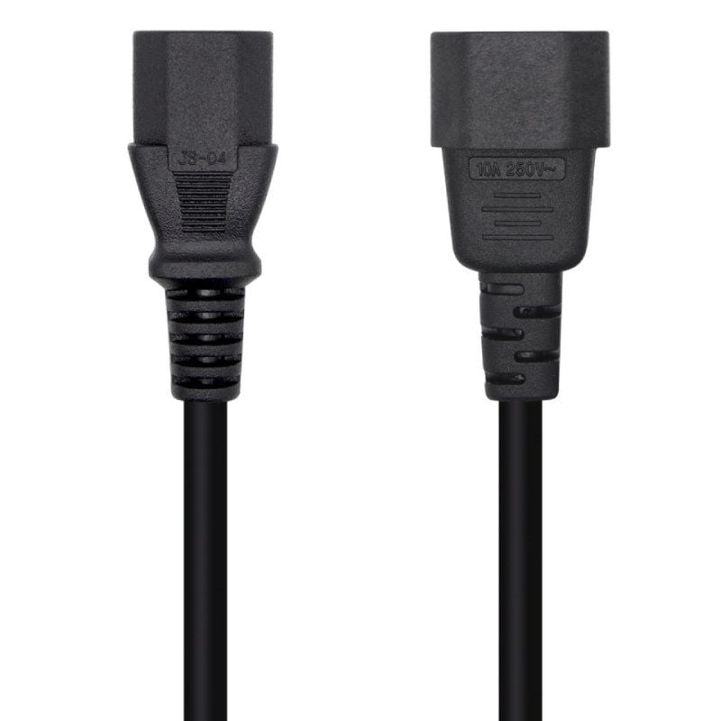 Cable Alargador de Alimentación CPU Aisens A132-0171/ IEC C13 Hembra - IEC C14 Macho/ Hasta 1500W/ 1.5m/ Negro - Imagen 3