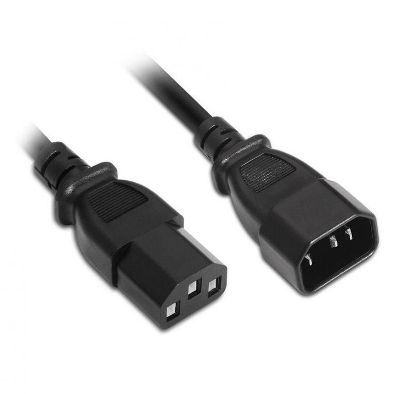 Cable Alargador de Alimentación CPU Aisens A132-0171/ IEC C13 Hembra - IEC C14 Macho/ Hasta 1500W/ 1.5m/ Negro - Imagen 4