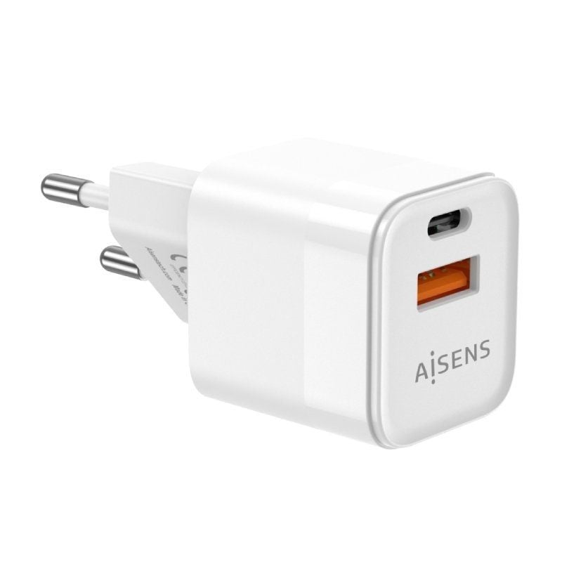 Cargador de Pared GaN Aisens ASCH-20W2P002-W/ 1xUSB Tipo-C/ 1xUSB/ 20W - Imagen 2