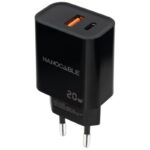 Cargador de Pared Nanocable 10.10.2008/ 1xUSB/ 1xUSB Tipo-C/ 20W/ Negro 8433281015166 10.10.2008 NAN-CARGA 10 10 2008