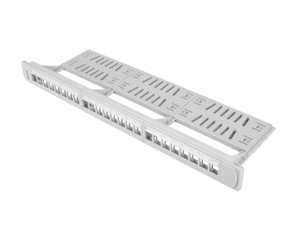 PATCH PANEL LANBERG 24 PUERTOS 1U RACK 19 ORGANIZADOR MODULOS KEYSTONE GRIS 5901969416107 PPKS-1124-S