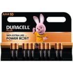 Pack de 10 Pilas AAA Duracell Plus Power Boost DPBLR3B10/ 1.5V/ Alcalinas 5000394176829 DPBLR3B10 DRC-PILA DPBLR3B10
