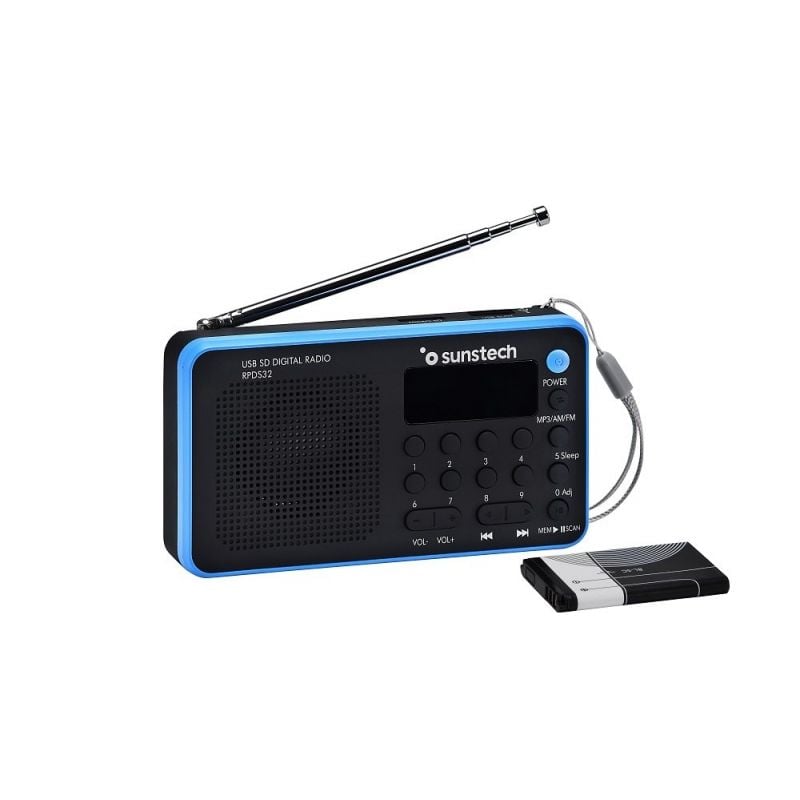 Radio Portátil Sunstech RPDS32BL/ con Batería/ Negra y Azul - Imagen 2