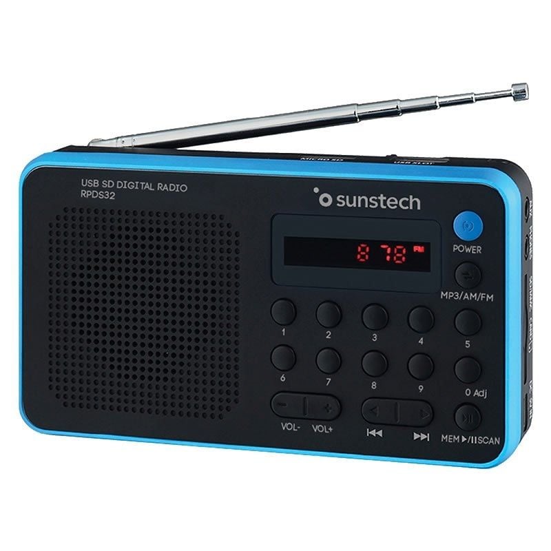 Radio Portátil Sunstech RPDS32BL/ con Batería/ Negra y Azul 8429015014840 RPDS32BL SUN-RADIO RPDS32BL