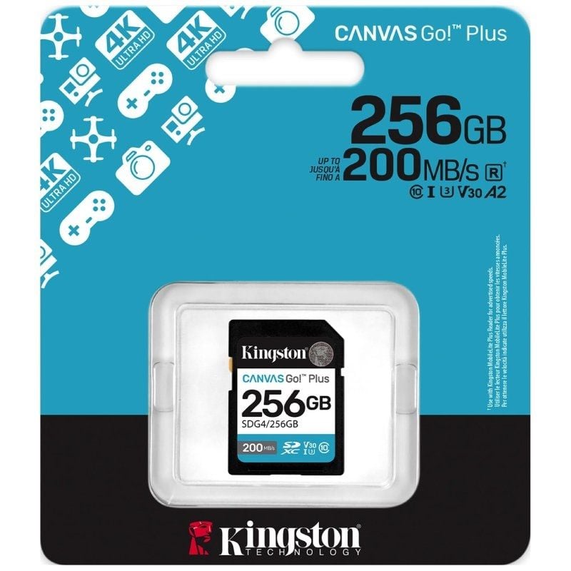 Tarjeta de Memoria Kingston CANVAS Go! Plus 256GB SD XC/ Clase 10/ 200MBs - Imagen 3