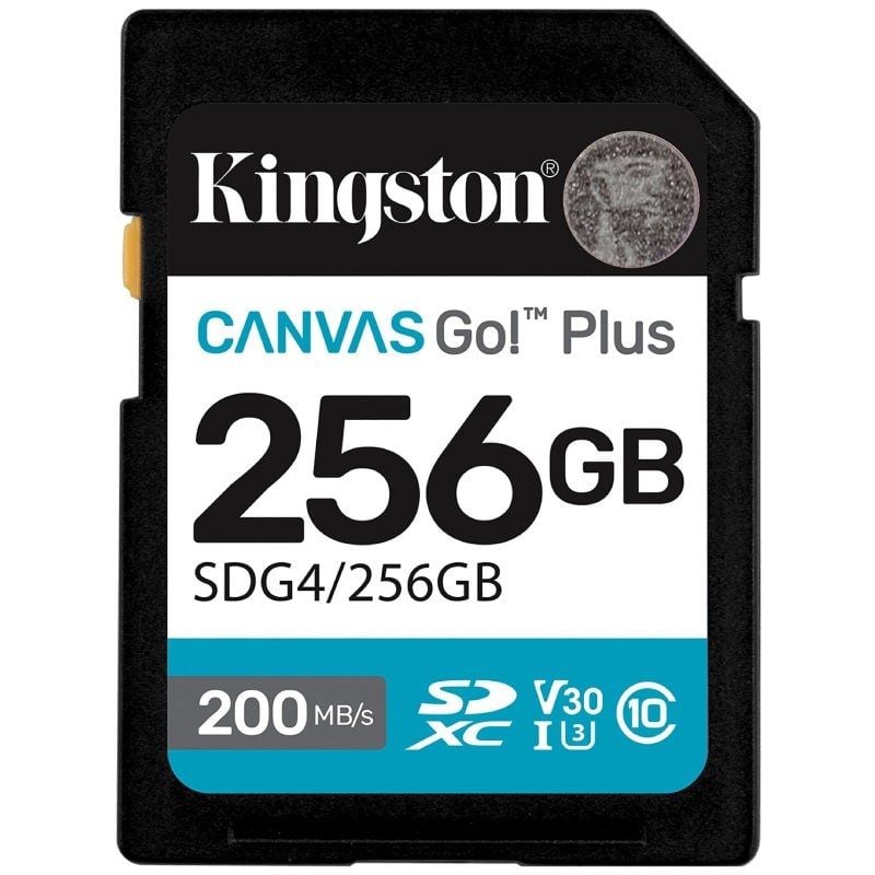 Tarjeta de Memoria Kingston CANVAS Go! Plus 256GB SD XC/ Clase 10/ 200MBs 740617347739 SDG4/256GB KIN-SD SDG4 256GB