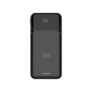 5901986049371 POWERBANK SAVIO BA-09 10000MAH QI CHARGING BLACK SAVBA-09 A0057814 savio Accesorios Telefonía SAVBA-09