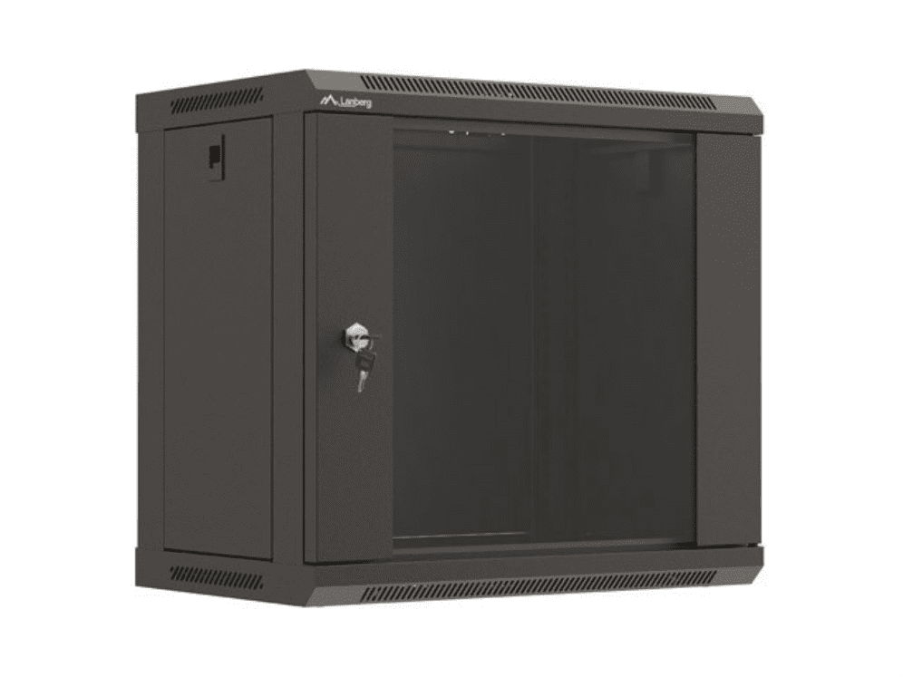 ARMARIO LANBERG MURAL RACK 19" 9U 540X350 FLAT PACK NEGRO PUERTA CRISTAL 5901969446913 WF03-5309-10B