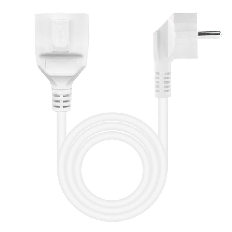 Cable Alargador de Corriente Nanocable 10.22.0602-W/ Schuko Hembra - Schuko Macho/ 2m/ Blanco - Imagen 2