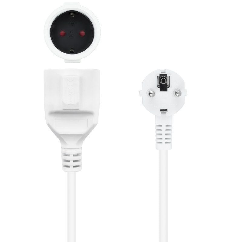 Cable Alargador de Corriente Nanocable 10.22.0602-W/ Schuko Hembra - Schuko Macho/ 2m/ Blanco - Imagen 3