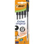 Caja de Bolígrafos de Tinta de Aceite Bic Cristal Original 516345/ 5 unidades/ Negros 3086123734678 516345 BIC-CRISTAL NEGRO CAJA 5U