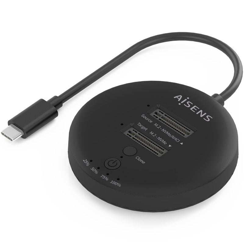 Dock USB 3.2 Gen2 Tipo-C para SSD M.2 NVMe Aisens ASDS-2M2N05-BK/ Gris - Imagen 2